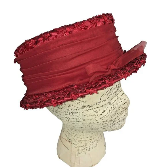 Vintage | Accessories | Vintage Red Woven Hat Brim Usa  display picture 2